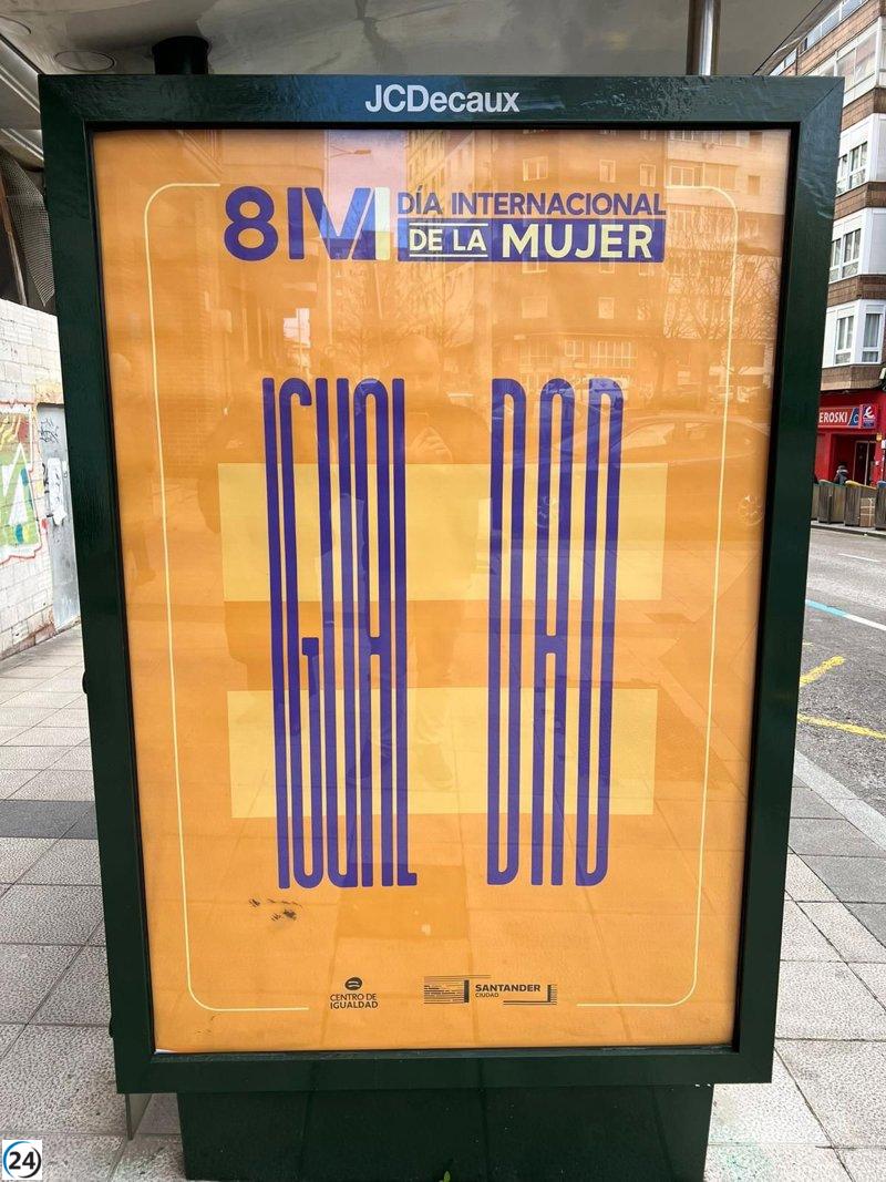 El cartel municipal por el 8M en Santander provoca polémica por incluir la expresión 'igual dad'