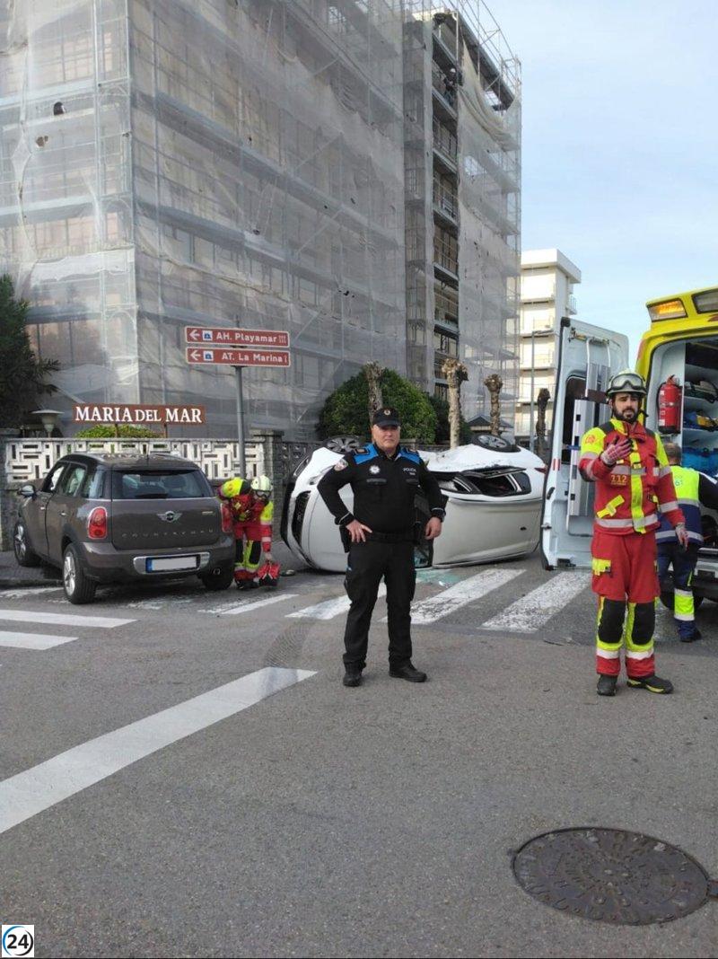 Accidente en carretera envía a dos mujeres y un niño al hospital de Laredo tras volcar su auto.