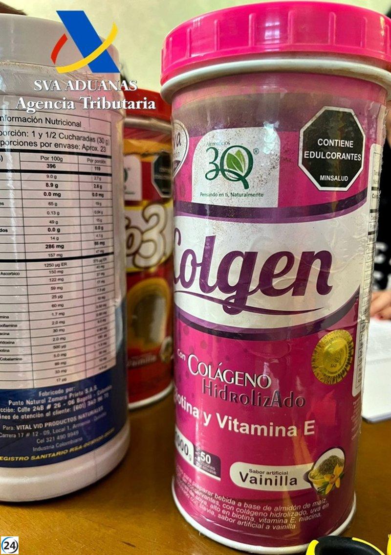 Dos arrestados por transportar cocaína camuflada en productos de belleza y suplementos alimenticios