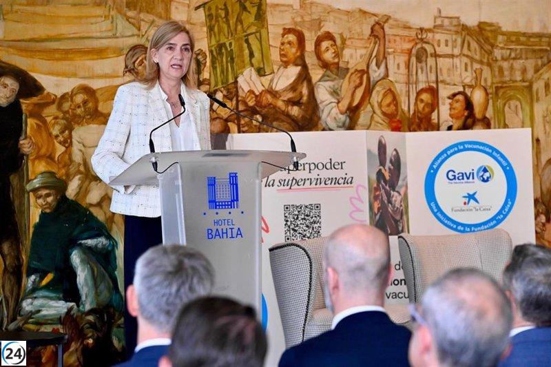 La Infanta Cristina participa en el evento de homenaje a la Alianza por la Vacunación Infantil en Santander.