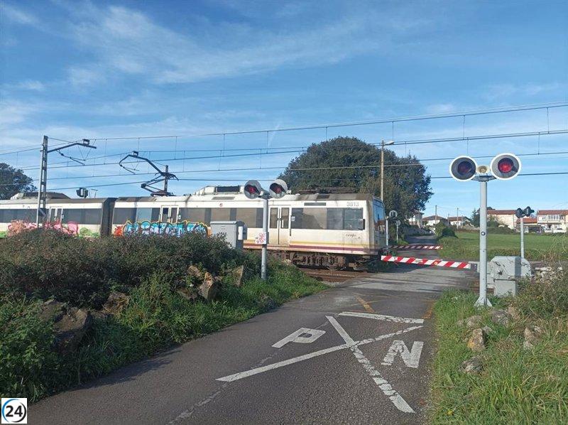 Suspensión del servicio de trenes entre Bezana y Mogro debido a un incidente en Mortera.