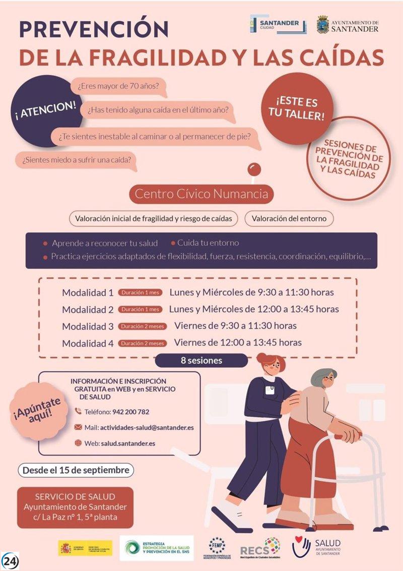 Nuevos talleres sobre prevención de caídas para mayores de 70 años en el centro cívico de Numancia.