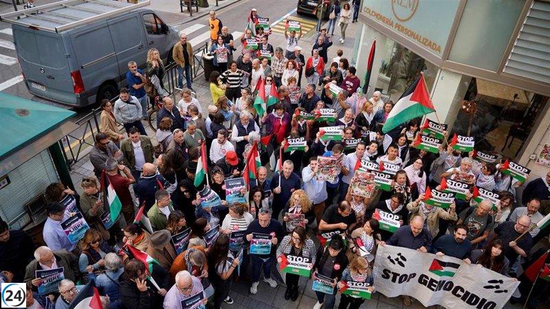 Centros laborales de Cantabria exigen paz y reconocimiento de un Estado palestino soberano.