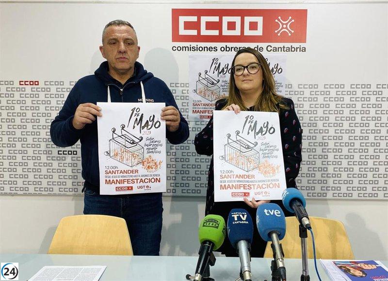 CCOO y UGT en Santander liderarán manifestación por aumento de salarios el 1 de mayo.