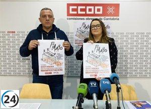 CCOO y UGT en Santander liderarán manifestación por aumento de salarios el 1 de mayo.