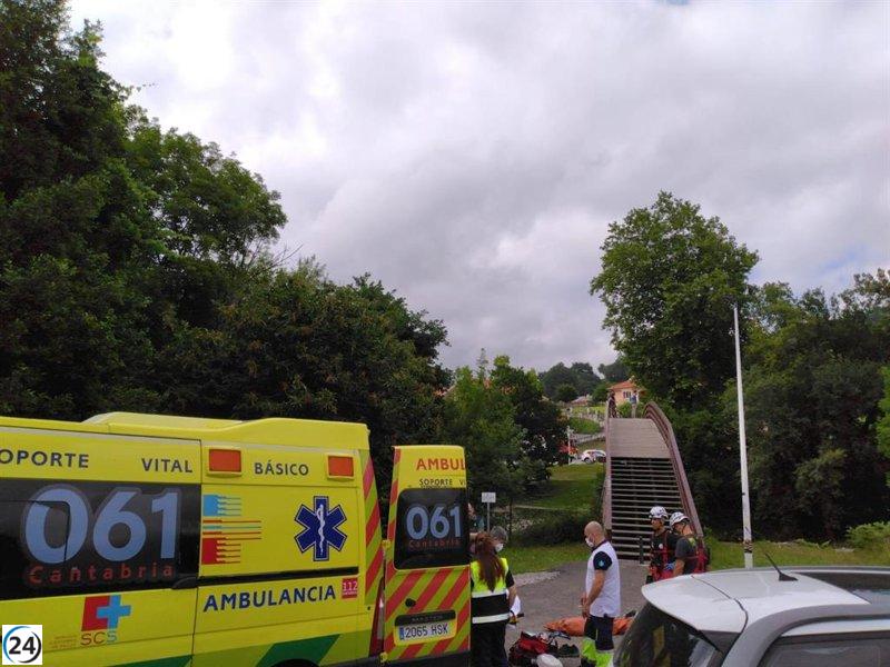 Hombre trasladado a Valdecilla tras caer al río en Puente Viesgo.