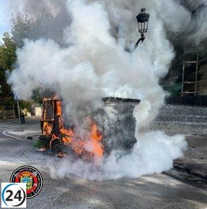Incendio en el Alto Miranda alcanza a farola y obra cercana
