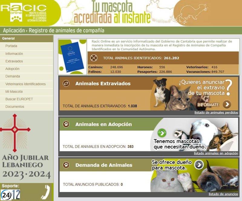 Un ciberataque compromete información de usuarios en el Registro de animales de compañía de Cantabria.