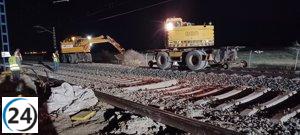 Accidente en Lantueno: descarrilamiento de un mercancías por mal estado de un vagón de carga, asegura Adif.