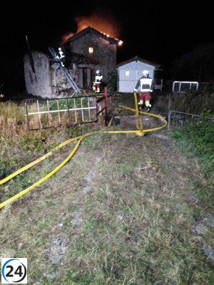 Molino de Campoo de Enmedio arrasado por un incendio devastating