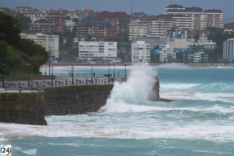 Cantabria en alerta este jueves ante fuertes condiciones climáticas de lluvia, viento y costeros