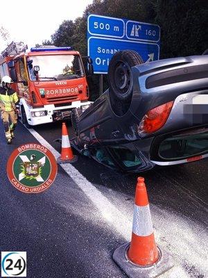 Conductor resulta herido tras accidente en el Alto de Liendo