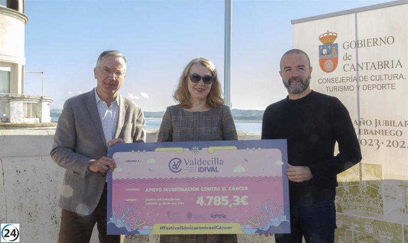 El IDIVAL recibe más de 4.700 euros del Festival Sónica en apoyo a la lucha contra el cáncer.
