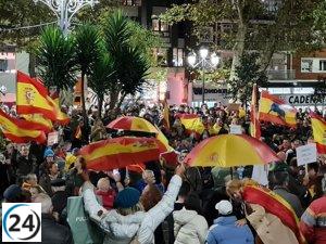 Gran multitud protesta en Santander en contra de la amnistía, suman más de 3.500 participantes.