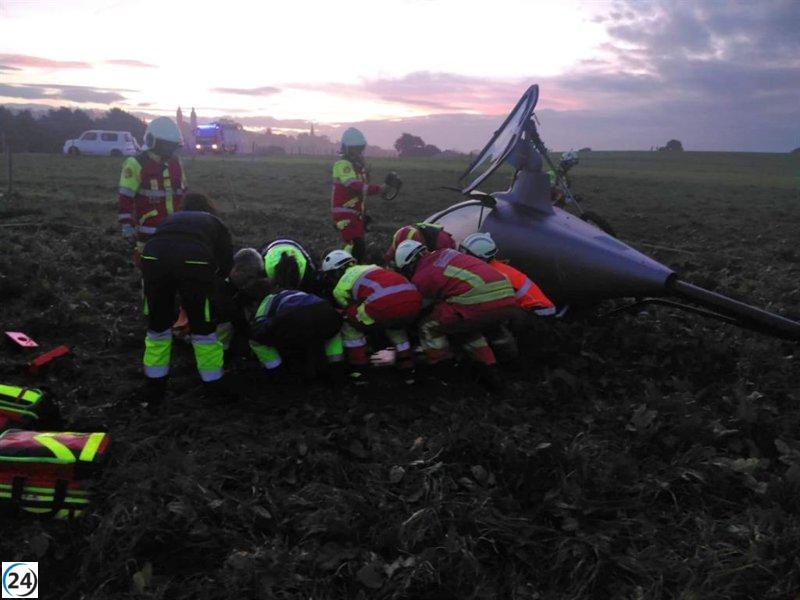 Accidente de helicóptero en Cóbreces deja dos personas heridas