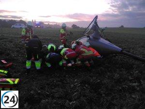 Accidente de helicóptero en Cóbreces deja dos personas heridas