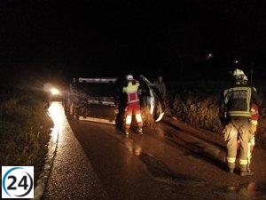 Coche vuelca en Villacarriedo sin causar heridos